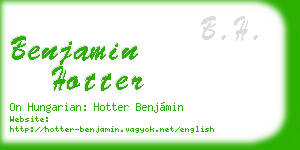 benjamin hotter business card
